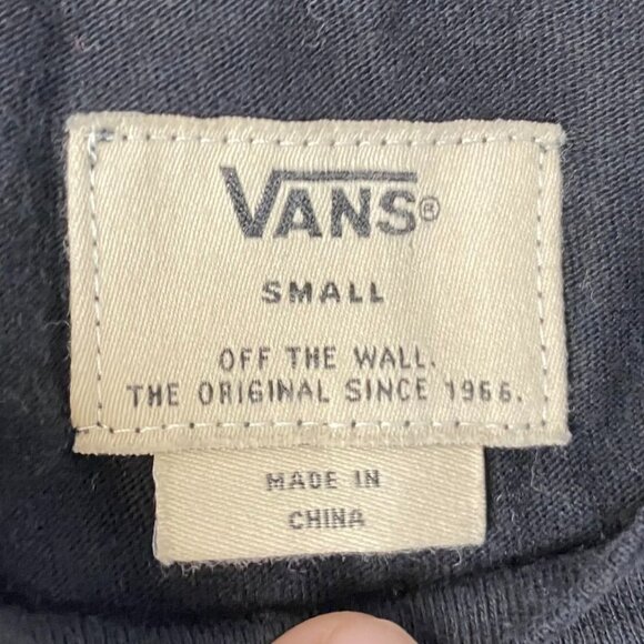 Vans Mens Pocket Tee Small Black Red Geometric Short Sleeve Cotton Top Shirt - Picture 5 of 8